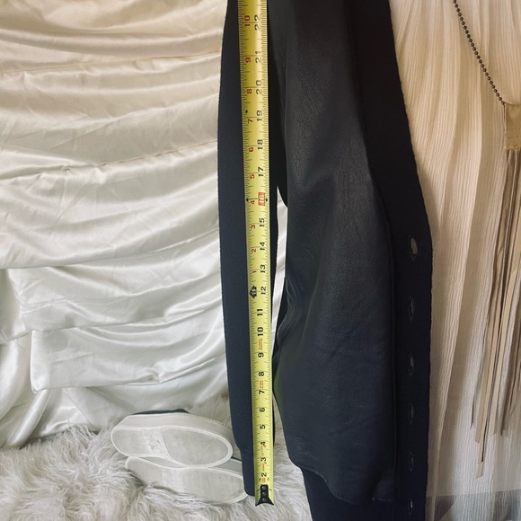 Banana Republic Leather Black Cardigan Sweater - Picture 8 of 9